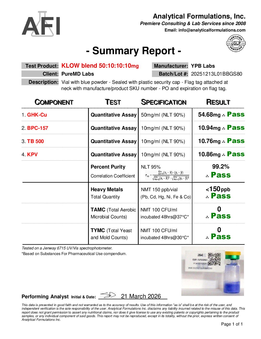 KLOW Blend (GHK-Cu/KPV/BPC-157/TB-500) - Image 2
